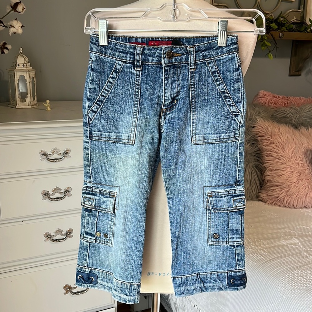 Vintage Denim Capris Jean Girls 8 Slim Arizona Jean Company Cropped